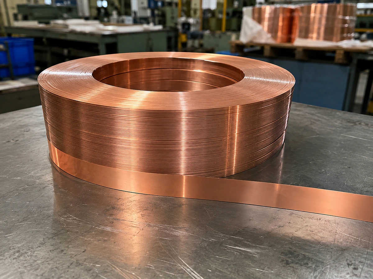 0.10 mm copper strip coil in the workshop