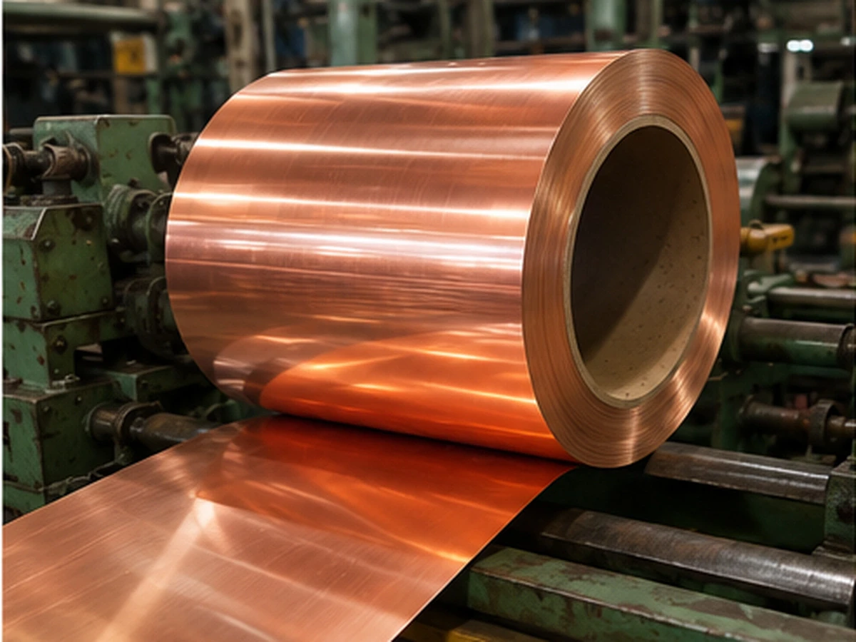 0.50 mm copper strip coil on production equipment