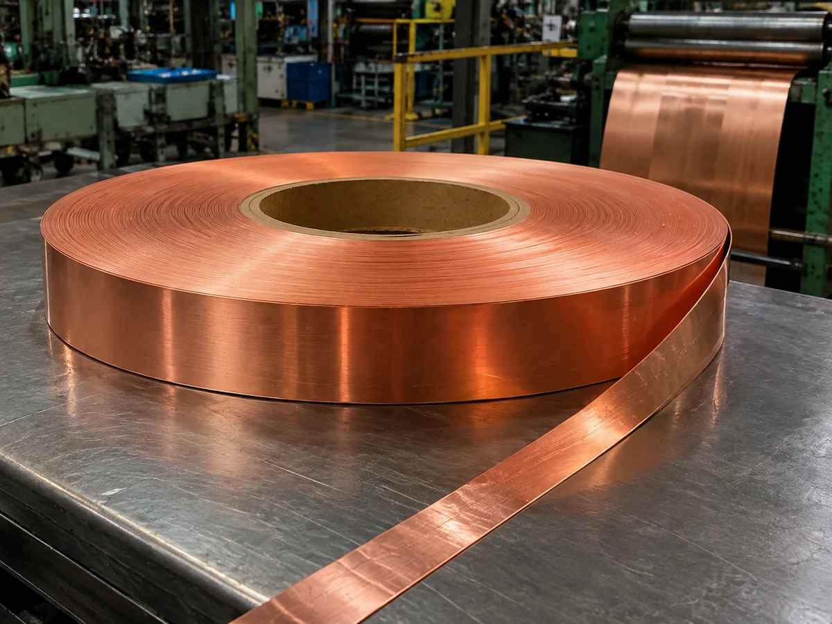 C10200 oxygen-free copper foil coil on the production floor