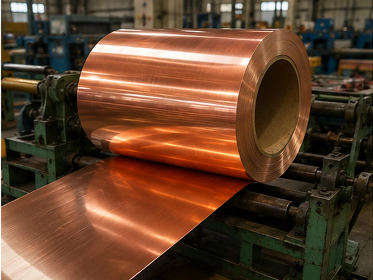 1.00 mm copper strip coil on production equipment