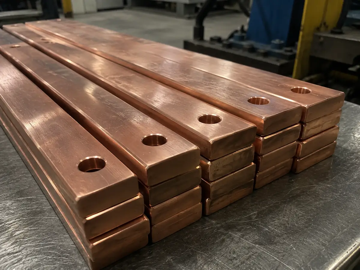 HONGYUAN 20 × 5 mm copper busbar straight flat bars, punched bars and pallet bundles