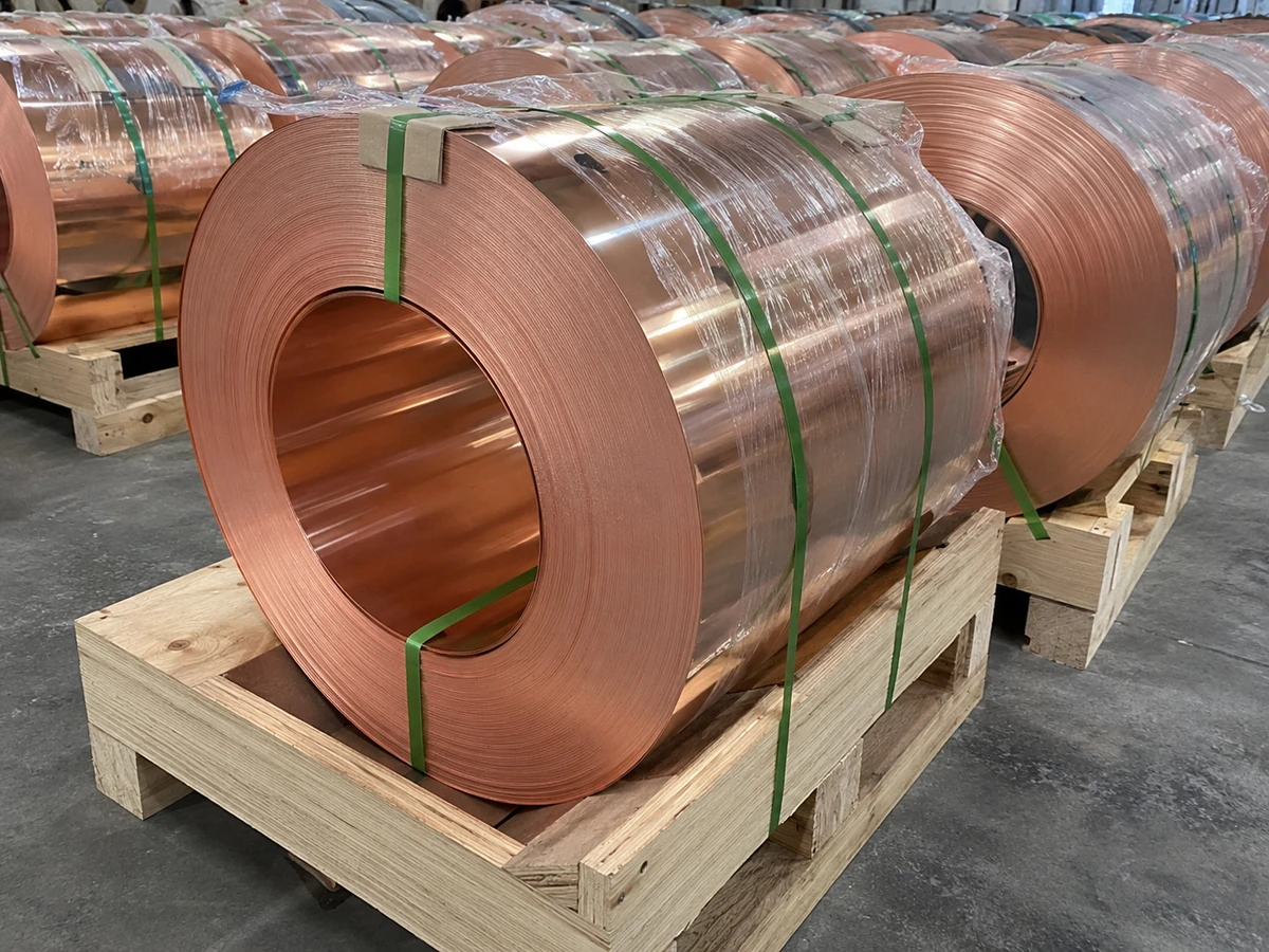 0.20 mm copper strip coils prepared for warehouse storage