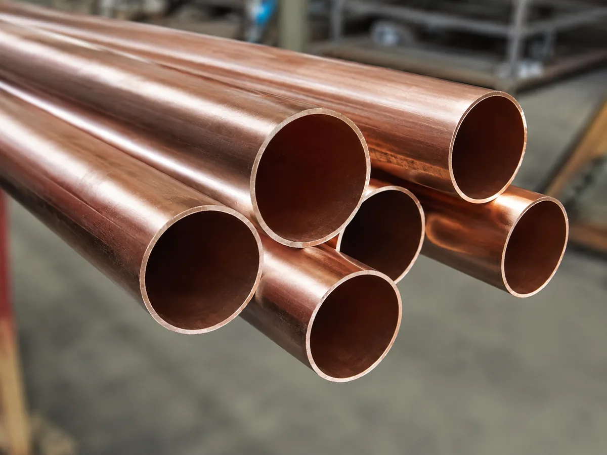 Thin-wall copper tube ends and wall profile close-up
