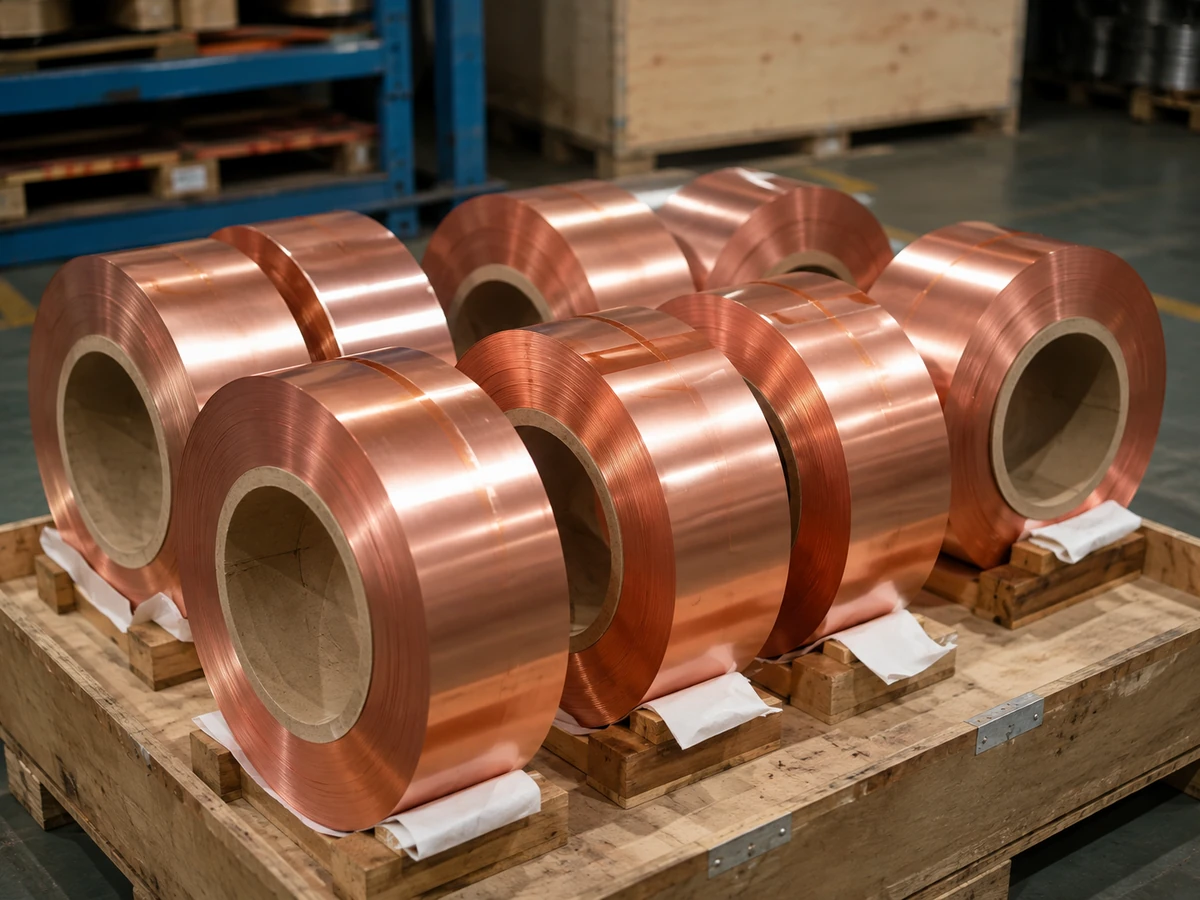 C11000 copper foil coils on storage platform